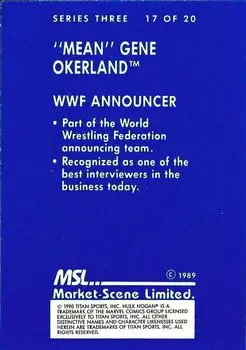 1989-90 Market-Scene WWF Superstars of Wrestling Series 3 #17 - Mean Gene Okerlund