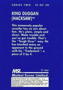 1989 Market-Scene WWF Superstars of Wrestling Series 2 #13 - Hacksaw Jim Duggan