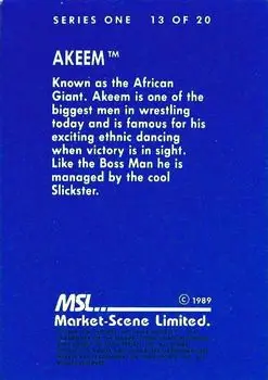 1989 Market-Scene WWF Superstars of Wrestling Series 1 #13 - Akeem 1989 Market-Scene WWF Superstars of Wrestling Series 1 #13 - Akeem