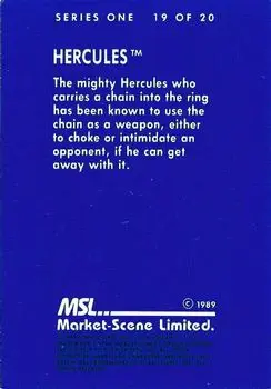 1989 Market-Scene WWF Superstars of Wrestling Series 1 #19 - Hercules