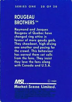1989 Market-Scene WWF Superstars of Wrestling Series 1 #20 - Rougeau Brothers