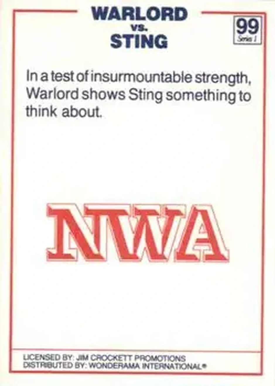 1988 Wonderama NWA #99a - Card #99a