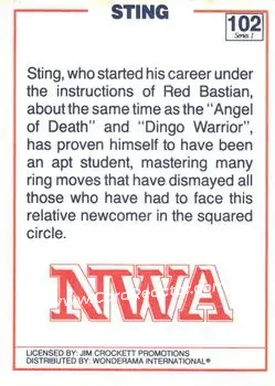 1988 Wonderama NWA #102 - Sting