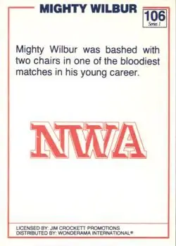 1988 Wonderama NWA #106 - Mighty Wilbur - Back