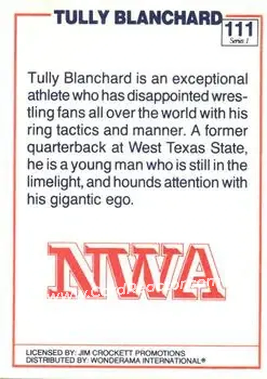 1988 Wonderama NWA #111 - Tully Blanchard