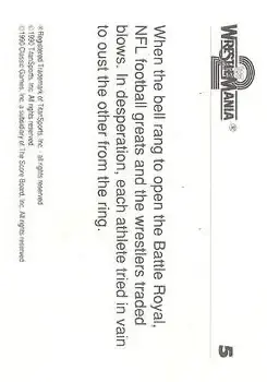 1990 Classic WWF The History of Wrestlemania #5 - Card #5 - Back
