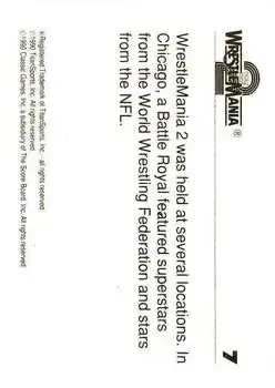 1990 Classic WWF The History of Wrestlemania #7 - Card #7 - Back