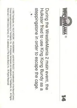 1990 Classic WWF The History of Wrestlemania #14 - Card #14 - Back