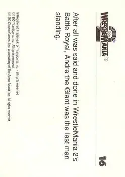 1990 Classic WWF The History of Wrestlemania #16 - Andre the Giant - Back 1990 Classic WWF The History of Wrestlemania #16 - Andre the Giant - Back