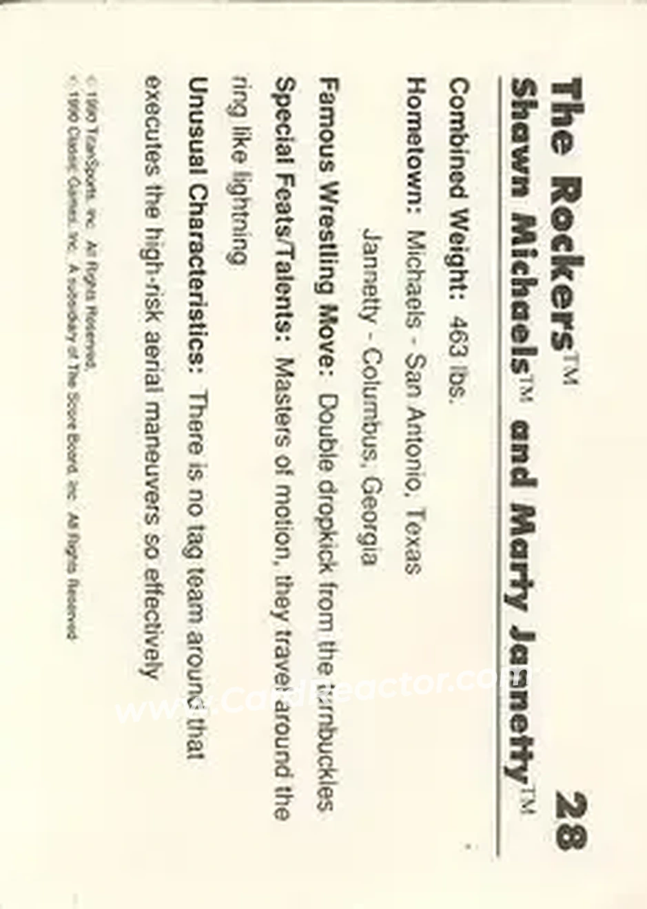 1990 Classic WWF #28 - Card #28