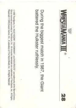1990 Classic WWF The History of Wrestlemania #28 - Card #28