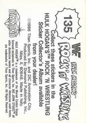 1986 Hulk Hogan's Rock 'n' Wrestling Stickers #135 - Card #135 - Back