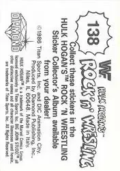 1986 Hulk Hogan's Rock 'n' Wrestling Stickers #138 - Card #138 - Back