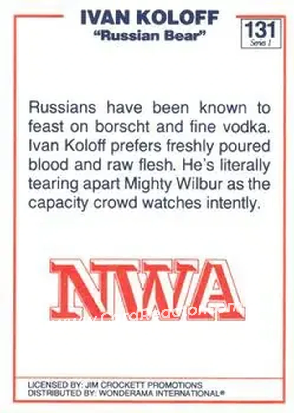 1988 Wonderama NWA #131 - Ivan Koloff 1988 Wonderama NWA #131 - Ivan Koloff