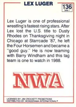 1988 Wonderama NWA #136b - Card #136b