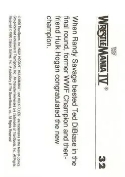 1990 Classic WWF The History of Wrestlemania #32 - Card #32 - Back