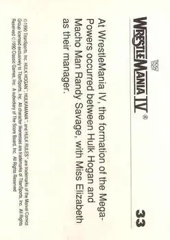 1990 Classic WWF The History of Wrestlemania #33 - Card #33 - Back