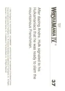 1990 Classic WWF The History of Wrestlemania #37 - Card #37 - Back