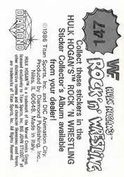 1986 Hulk Hogan's Rock 'n' Wrestling Stickers #147 - Card #147 - Back