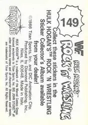 1986 Hulk Hogan's Rock 'n' Wrestling Stickers #149 - Card #149 - Back