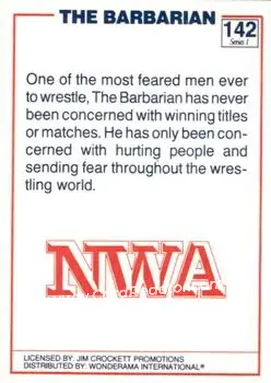 1988 Wonderama NWA #142 - Barbarian