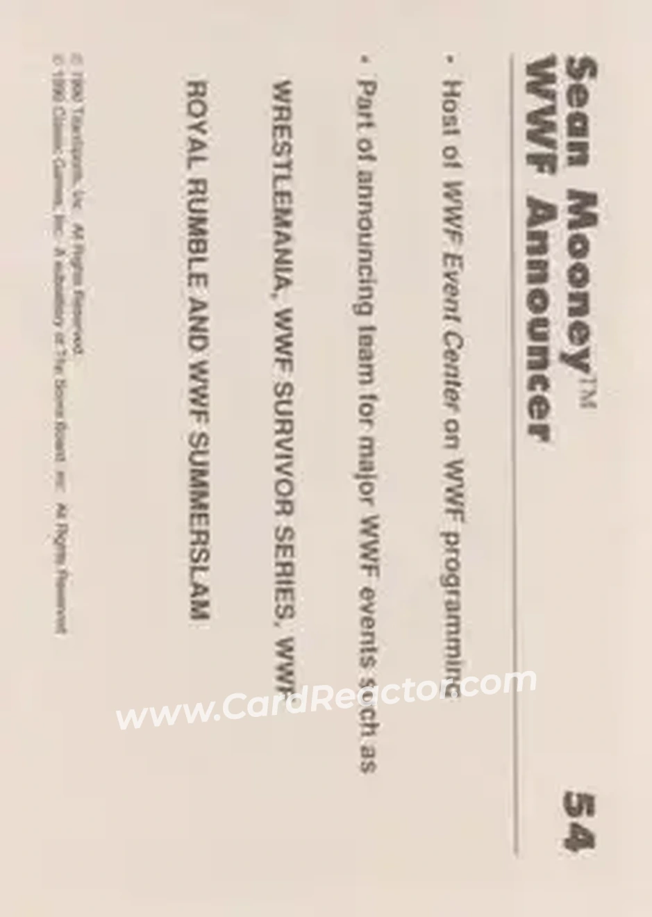 1990 Classic WWF #54 - Sean Mooney