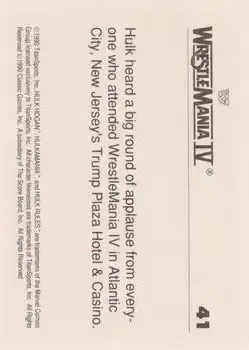 1990 Classic WWF The History of Wrestlemania #41 - Hulk Hogan - Back