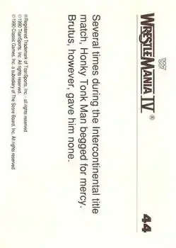 1990 Classic WWF The History of Wrestlemania #44 - Card #44 - Back
