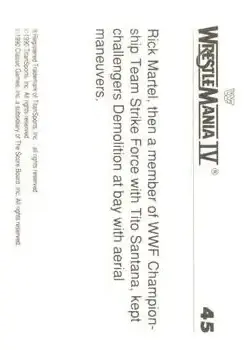 1990 Classic WWF The History of Wrestlemania #45 - Card #45 1990 Classic WWF The History of Wrestlemania #45 - Card #45