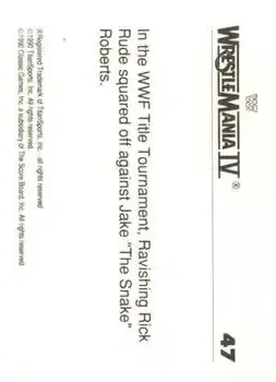 1990 Classic WWF The History of Wrestlemania #47 - Card #47 - Back
