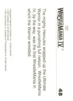 1990 Classic WWF The History of Wrestlemania #48 - Card #48 - Back
