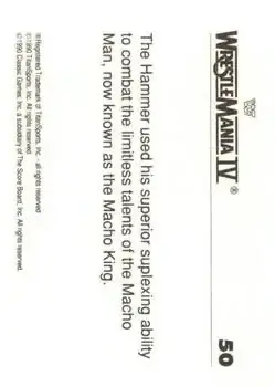 1990 Classic WWF The History of Wrestlemania #50 - Card #50 - Back