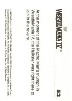 1990 Classic WWF The History of Wrestlemania #53 - Card #53
