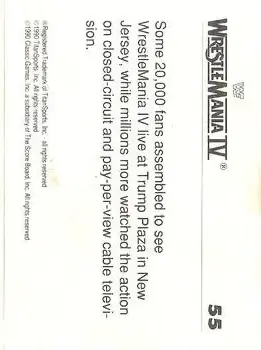 1990 Classic WWF The History of Wrestlemania #55 - Card #55 - Back