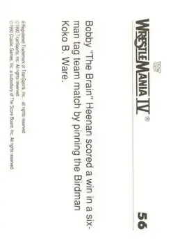 1990 Classic WWF The History of Wrestlemania #56 - Card #56 - Back