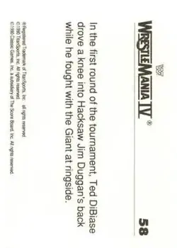 1990 Classic WWF The History of Wrestlemania #58 - Card #58