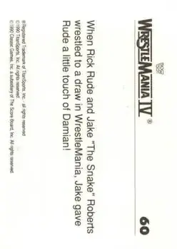 1990 Classic WWF The History of Wrestlemania #60 - Card #60