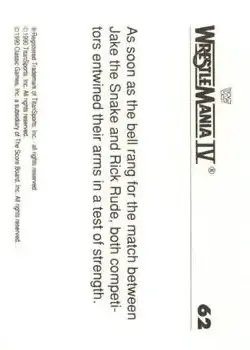 1990 Classic WWF The History of Wrestlemania #62 - Card #62