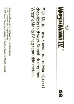 1990 Classic WWF The History of Wrestlemania #68 - Card #68 - Back