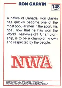 1988 Wonderama NWA #148 - Rugged Ronnie Garvin - Back