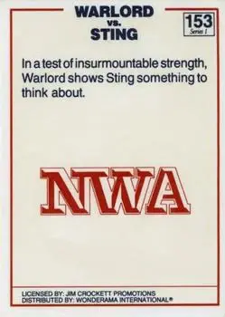 1988 Wonderama NWA #153 - Card #153