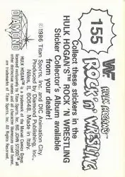 1986 Hulk Hogan's Rock 'n' Wrestling Stickers #155 - Card #155 - Back