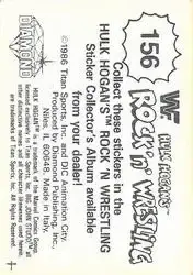 1986 Hulk Hogan's Rock 'n' Wrestling Stickers #156 - Card #156