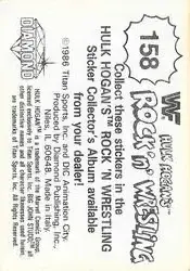 1986 Hulk Hogan's Rock 'n' Wrestling Stickers #158 - Card #158 - Back 1986 Hulk Hogan's Rock 'n' Wrestling Stickers #158 - Card #158 - Back