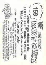 1986 Hulk Hogan's Rock 'n' Wrestling Stickers #159 - Card #159 - Back
