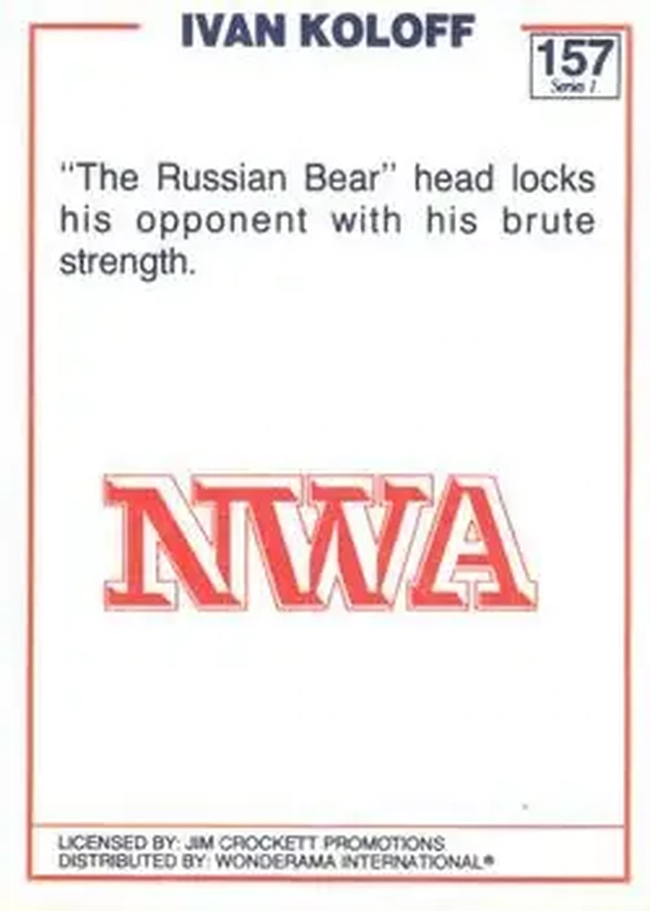 1988 Wonderama NWA #157 - Ivan Koloff 1988 Wonderama NWA #157 - Ivan Koloff