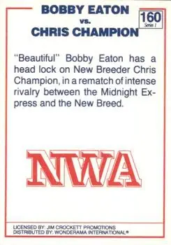 1988 Wonderama NWA #160 - Card #160 - Back
