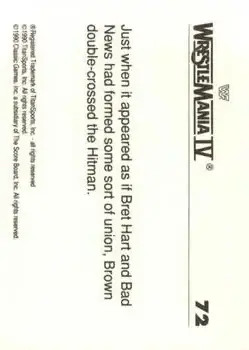 1990 Classic WWF The History of Wrestlemania #72 - Card #72 - Back