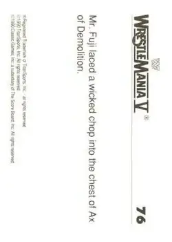 1990 Classic WWF The History of Wrestlemania #76 - Card #76 - Back