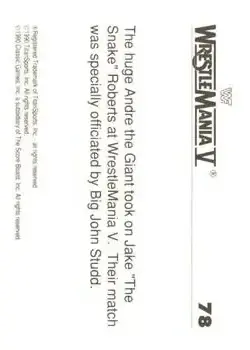 1990 Classic WWF The History of Wrestlemania #78 - Card #78 - Back